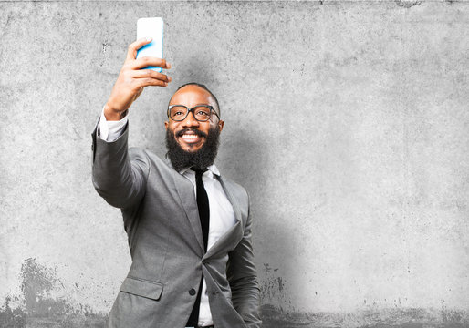 business black man taking a selfie