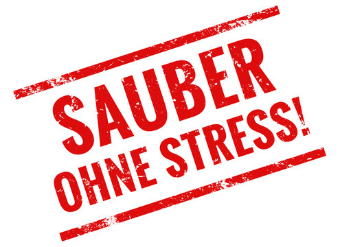 Sauber ohne Stress Stempel rot grunge