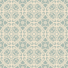 Elegant antique background image of spiral leaf kaleidoscope pattern.
