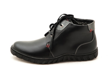 Man's Classic Leather Shoes Isolated on White Background