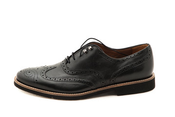 Man's Classic Leather Shoes Isolated on White Background