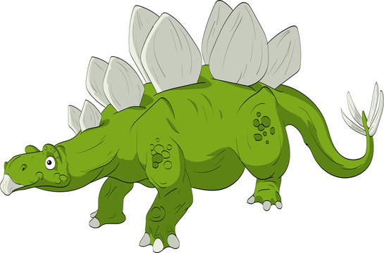 Vector illustration of a cartoon Stegosaurus