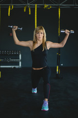 woman in a gym exercising