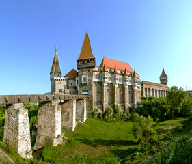 Fototapeta na wymiar Corvin Castle in Hunedoara, Romania