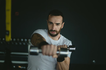 man in a gym exercising