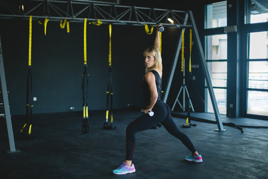 woman in a gym exercising