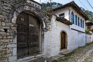 Fototapeta premium Old traditional house in the old town of Berat in Albania