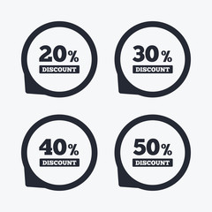 Sale discount icons. Special offer price signs.