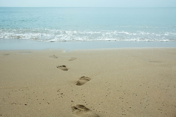 Footprints on the beach