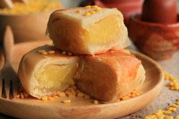 Festival moon cake with soybeans