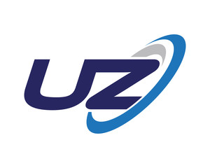 UZ Letter Swoosh Media Technology Logo