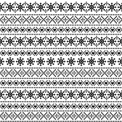 Christmas and New Year ornamental pattern with snowflakes. Black and white seamless background for winter holidays. Vector Illustration. - 100159528