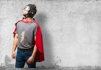 super hero man on white background
