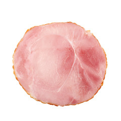 Sliced smoked ham isolated on white