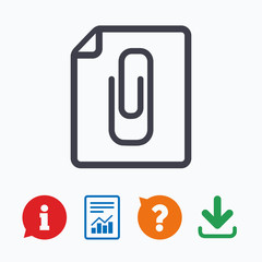 File annex icon. Paper clip symbol.