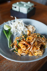 Pad thai. Thai noodle style..