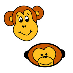 Monkey faces fun in color