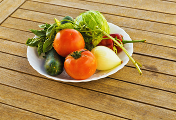 Vegetables in the plate