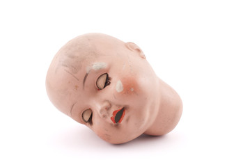 Sleeping doll head with clipping path