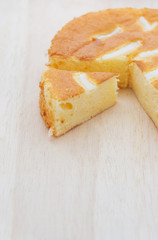  Chiffon cake on wood  board