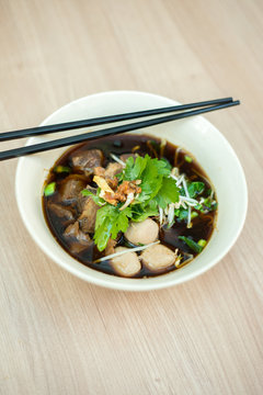 Beef noodles in soup asian style