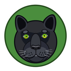icon black Panther/ icon black Panther yellow eyes looking at you, icon and website  