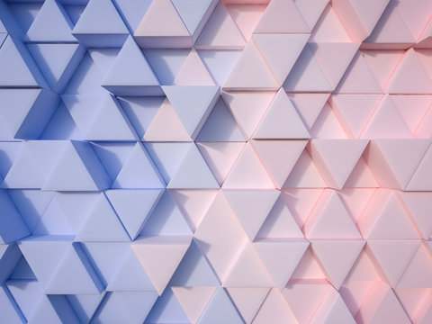 Serenity Blue And Rose Quartz  Abstract 3d Triangle Background