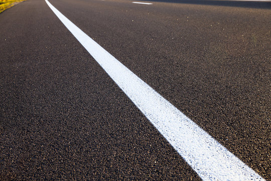 road markings   on  asphalt