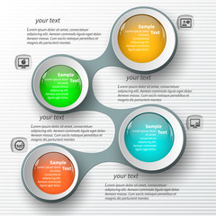 Fototapeta premium Abstract 3D Paper Infographics