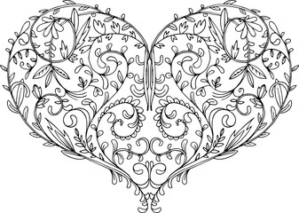 openwork patterned heart
