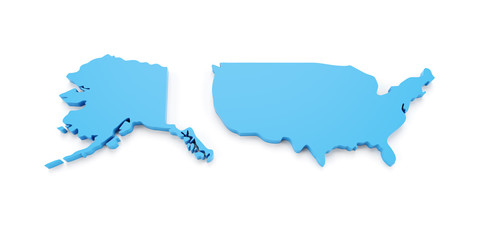 Fototapeta premium Map of USA with Alaska