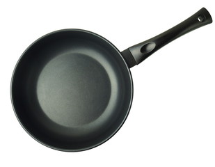 black pan isolated on white background