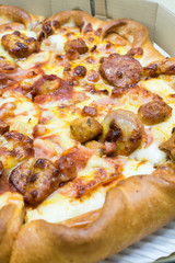 Close up tasty pizza