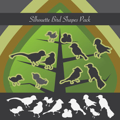 Silhouette Bird Shapes Pack