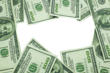 One hundred US dollar isolated on white background