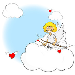 Vector of cartoon cute cupid