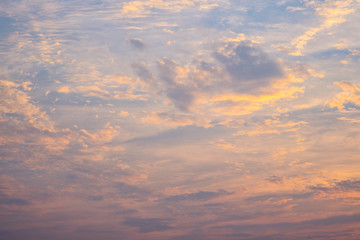 Beautiful colors on cloudscape at sunset and sunrise for backgro