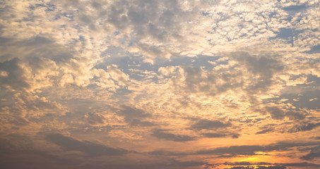 Beautiful colors on cloudscape at sunset and sunrise for backgro