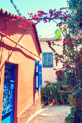 Beautiful colorful street in Athens, Greece.
