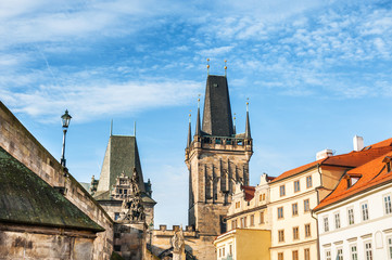 Naklejka na ściany i meble Lesser Town Bridge Tower in Prague, Czech Republic