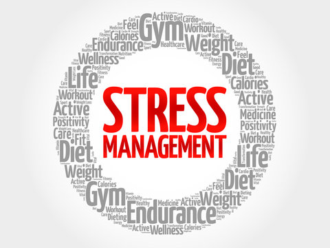 Stress Management word cloud, health concept