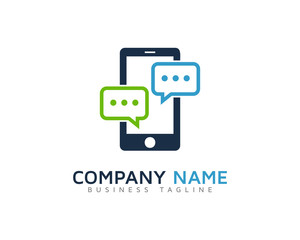 Mobile Chat Logo Design Template