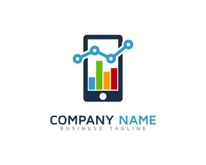 Mobile Stats Marketing Logo Design Template