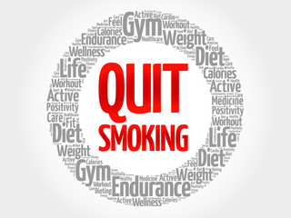 Quit Smoking word cloud, health concept
