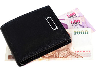 Black leather wallet