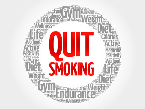 Quit Smoking word cloud, health concept