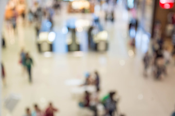 Obraz premium Blurred image of people walking at shopping mall 