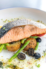 grilled salmon steak pesto