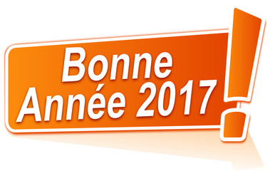 bonne année 2017 sur étiquette orange