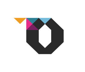 O Flip or fold logo alphabet for branding. vector